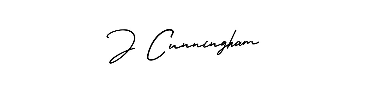 How to make J Cunningham name signature. Use AmerikaSignatureDemo-Regular style for creating short signs online. This is the latest handwritten sign. J Cunningham signature style 3 images and pictures png