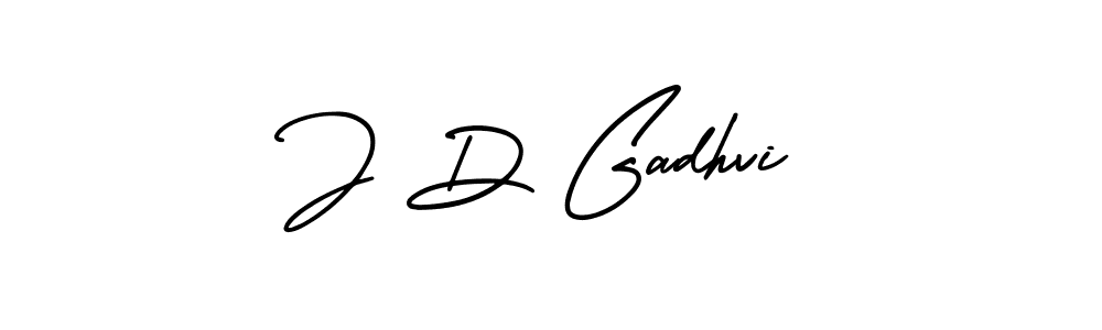 You should practise on your own different ways (AmerikaSignatureDemo-Regular) to write your name (J D Gadhvi) in signature. don't let someone else do it for you. J D Gadhvi signature style 3 images and pictures png