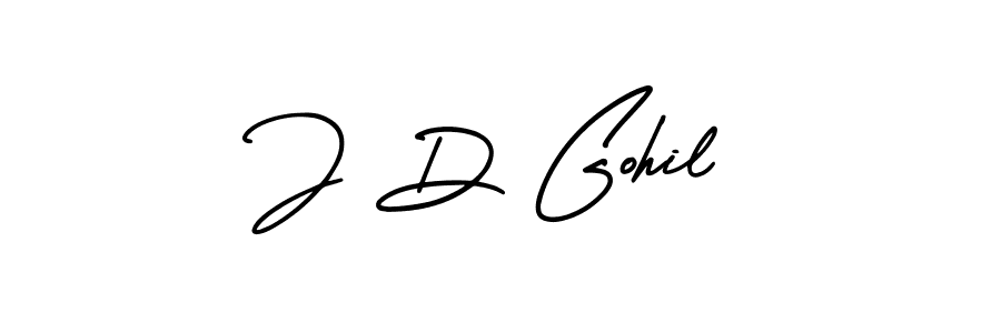 J D Gohil stylish signature style. Best Handwritten Sign (AmerikaSignatureDemo-Regular) for my name. Handwritten Signature Collection Ideas for my name J D Gohil. J D Gohil signature style 3 images and pictures png