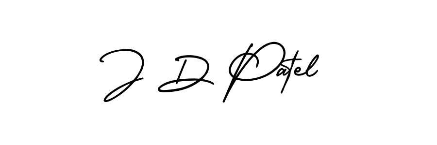 How to make J D Patel name signature. Use AmerikaSignatureDemo-Regular style for creating short signs online. This is the latest handwritten sign. J D Patel signature style 3 images and pictures png