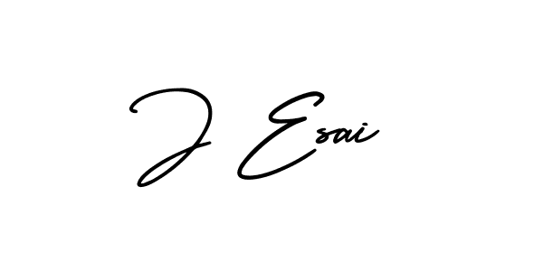 How to make J Esai name signature. Use AmerikaSignatureDemo-Regular style for creating short signs online. This is the latest handwritten sign. J Esai signature style 3 images and pictures png