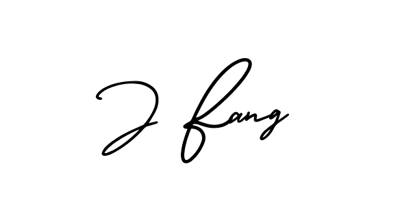 J Fang stylish signature style. Best Handwritten Sign (AmerikaSignatureDemo-Regular) for my name. Handwritten Signature Collection Ideas for my name J Fang. J Fang signature style 3 images and pictures png