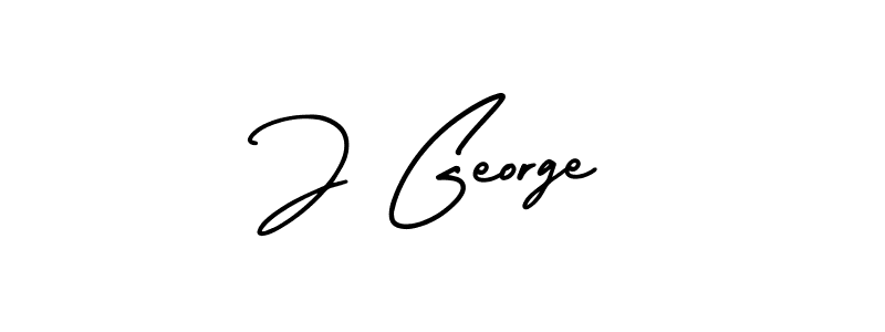 How to make J George name signature. Use AmerikaSignatureDemo-Regular style for creating short signs online. This is the latest handwritten sign. J George signature style 3 images and pictures png