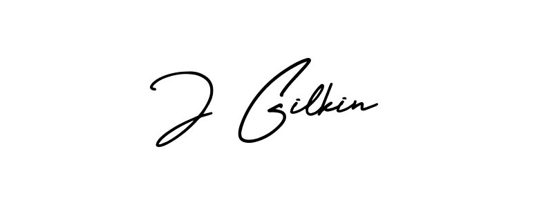 AmerikaSignatureDemo-Regular is a professional signature style that is perfect for those who want to add a touch of class to their signature. It is also a great choice for those who want to make their signature more unique. Get J Gilkin name to fancy signature for free. J Gilkin signature style 3 images and pictures png