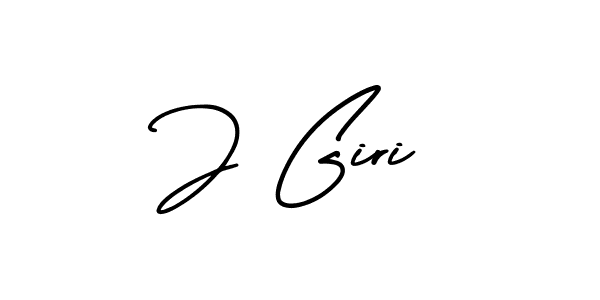 Design your own signature with our free online signature maker. With this signature software, you can create a handwritten (AmerikaSignatureDemo-Regular) signature for name J Giri. J Giri signature style 3 images and pictures png