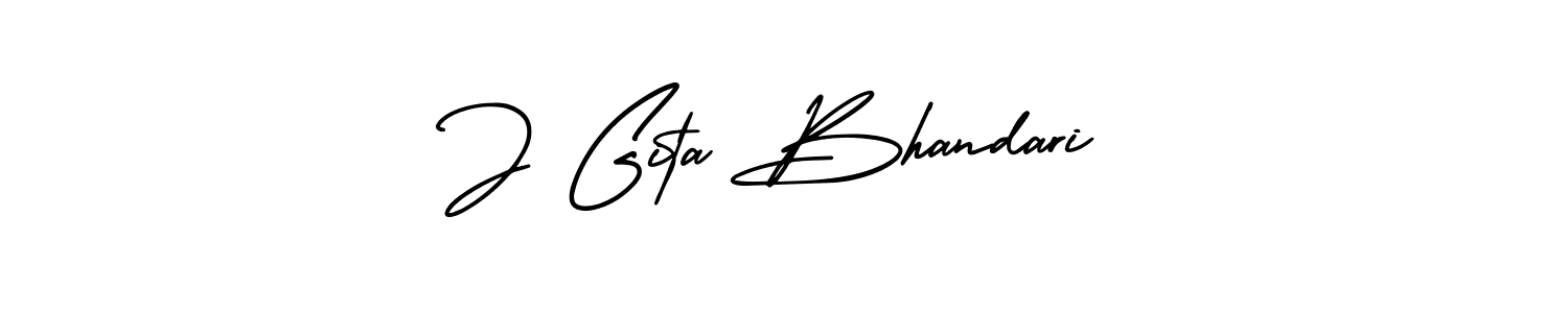 Design your own signature with our free online signature maker. With this signature software, you can create a handwritten (AmerikaSignatureDemo-Regular) signature for name J Gita Bhandari. J Gita Bhandari signature style 3 images and pictures png