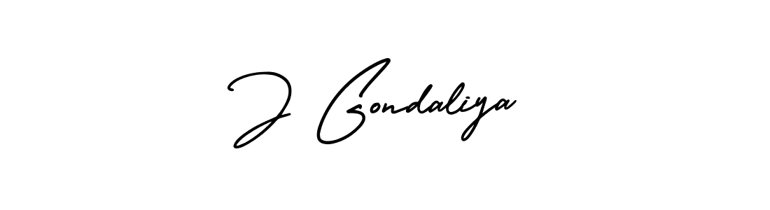 Use a signature maker to create a handwritten signature online. With this signature software, you can design (AmerikaSignatureDemo-Regular) your own signature for name J Gondaliya. J Gondaliya signature style 3 images and pictures png