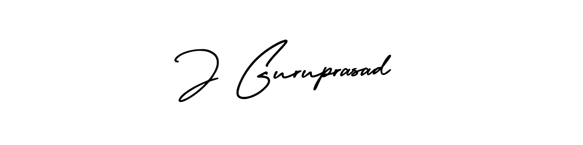 Create a beautiful signature design for name J Guruprasad. With this signature (AmerikaSignatureDemo-Regular) fonts, you can make a handwritten signature for free. J Guruprasad signature style 3 images and pictures png