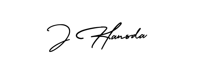 Use a signature maker to create a handwritten signature online. With this signature software, you can design (AmerikaSignatureDemo-Regular) your own signature for name J Hansda. J Hansda signature style 3 images and pictures png