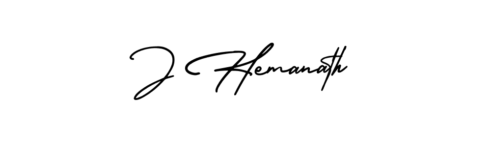 Design your own signature with our free online signature maker. With this signature software, you can create a handwritten (AmerikaSignatureDemo-Regular) signature for name J Hemanath. J Hemanath signature style 3 images and pictures png