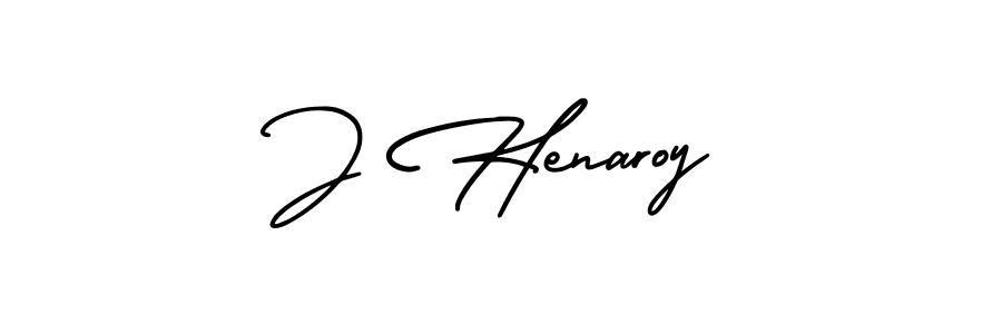 Make a beautiful signature design for name J Henaroy. With this signature (AmerikaSignatureDemo-Regular) style, you can create a handwritten signature for free. J Henaroy signature style 3 images and pictures png