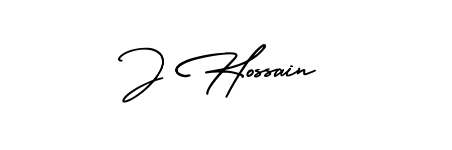 The best way (AmerikaSignatureDemo-Regular) to make a short signature is to pick only two or three words in your name. The name J Hossain include a total of six letters. For converting this name. J Hossain signature style 3 images and pictures png