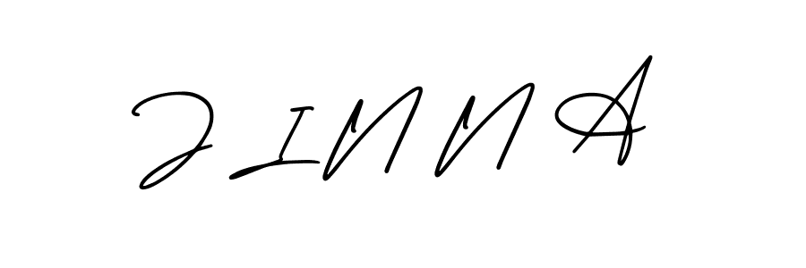 How to Draw J I N N A signature style? AmerikaSignatureDemo-Regular is a latest design signature styles for name J I N N A. J I N N A signature style 3 images and pictures png