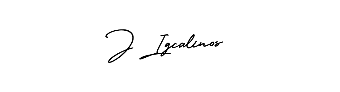 Create a beautiful signature design for name J Igcalinos. With this signature (AmerikaSignatureDemo-Regular) fonts, you can make a handwritten signature for free. J Igcalinos signature style 3 images and pictures png