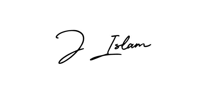 Design your own signature with our free online signature maker. With this signature software, you can create a handwritten (AmerikaSignatureDemo-Regular) signature for name J Islam. J Islam signature style 3 images and pictures png