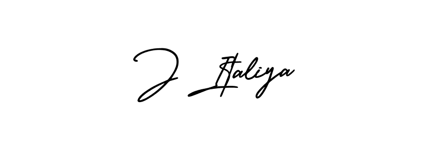 This is the best signature style for the J Italiya name. Also you like these signature font (AmerikaSignatureDemo-Regular). Mix name signature. J Italiya signature style 3 images and pictures png