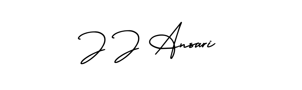 Create a beautiful signature design for name J J Ansari. With this signature (AmerikaSignatureDemo-Regular) fonts, you can make a handwritten signature for free. J J Ansari signature style 3 images and pictures png