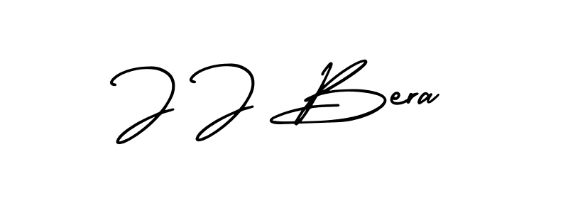 The best way (AmerikaSignatureDemo-Regular) to make a short signature is to pick only two or three words in your name. The name J J Bera include a total of six letters. For converting this name. J J Bera signature style 3 images and pictures png