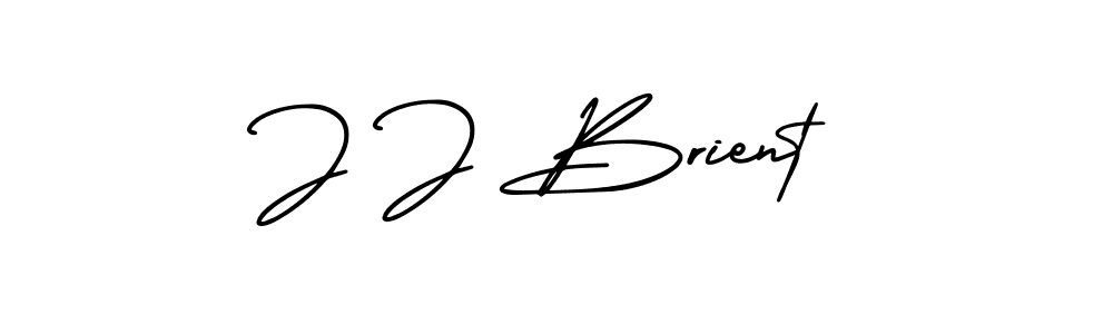 How to make J J Brient name signature. Use AmerikaSignatureDemo-Regular style for creating short signs online. This is the latest handwritten sign. J J Brient signature style 3 images and pictures png