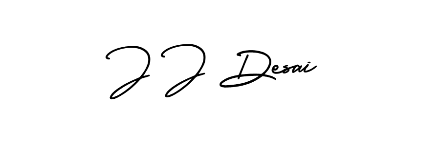 Make a beautiful signature design for name J J Desai. With this signature (AmerikaSignatureDemo-Regular) style, you can create a handwritten signature for free. J J Desai signature style 3 images and pictures png