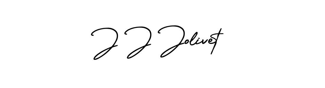 Use a signature maker to create a handwritten signature online. With this signature software, you can design (AmerikaSignatureDemo-Regular) your own signature for name J J Jolivet. J J Jolivet signature style 3 images and pictures png