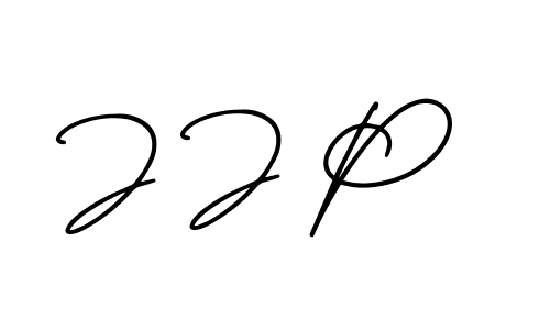 The best way (AmerikaSignatureDemo-Regular) to make a short signature is to pick only two or three words in your name. The name J J P include a total of six letters. For converting this name. J J P signature style 3 images and pictures png