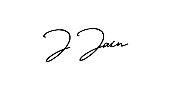 How to make J Jain name signature. Use AmerikaSignatureDemo-Regular style for creating short signs online. This is the latest handwritten sign. J Jain signature style 3 images and pictures png