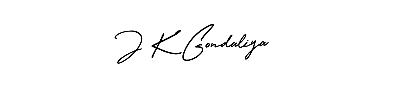 Use a signature maker to create a handwritten signature online. With this signature software, you can design (AmerikaSignatureDemo-Regular) your own signature for name J K Gondaliya. J K Gondaliya signature style 3 images and pictures png