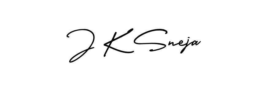 You should practise on your own different ways (AmerikaSignatureDemo-Regular) to write your name (J K Sneja) in signature. don't let someone else do it for you. J K Sneja signature style 3 images and pictures png