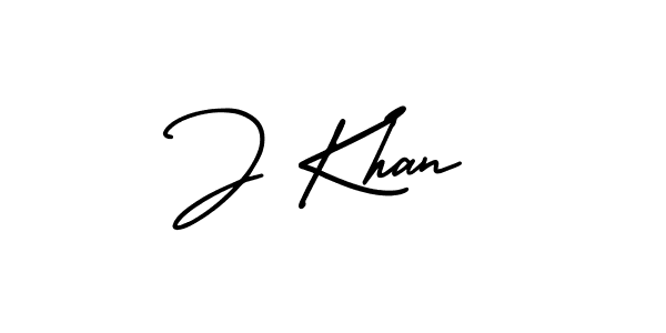 How to make J Khan name signature. Use AmerikaSignatureDemo-Regular style for creating short signs online. This is the latest handwritten sign. J Khan signature style 3 images and pictures png