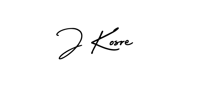 The best way (AmerikaSignatureDemo-Regular) to make a short signature is to pick only two or three words in your name. The name J Kosre include a total of six letters. For converting this name. J Kosre signature style 3 images and pictures png