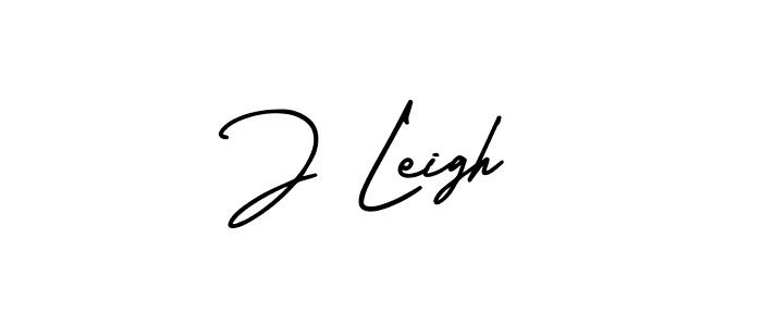 How to make J Leigh name signature. Use AmerikaSignatureDemo-Regular style for creating short signs online. This is the latest handwritten sign. J Leigh signature style 3 images and pictures png