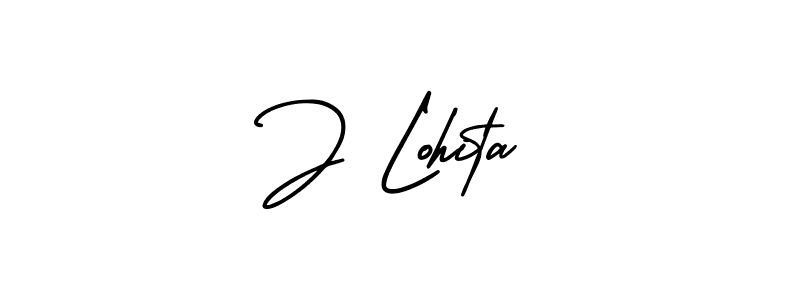J Lohita stylish signature style. Best Handwritten Sign (AmerikaSignatureDemo-Regular) for my name. Handwritten Signature Collection Ideas for my name J Lohita. J Lohita signature style 3 images and pictures png