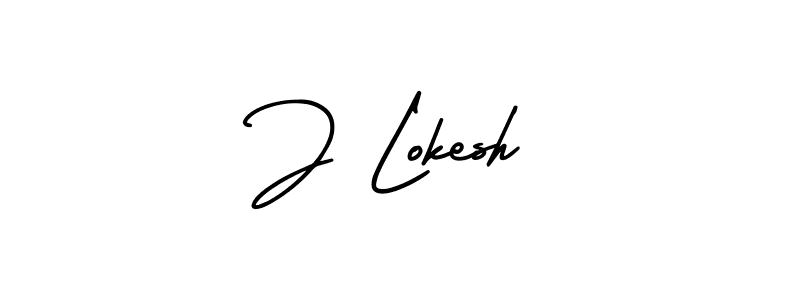 J Lokesh stylish signature style. Best Handwritten Sign (AmerikaSignatureDemo-Regular) for my name. Handwritten Signature Collection Ideas for my name J Lokesh. J Lokesh signature style 3 images and pictures png