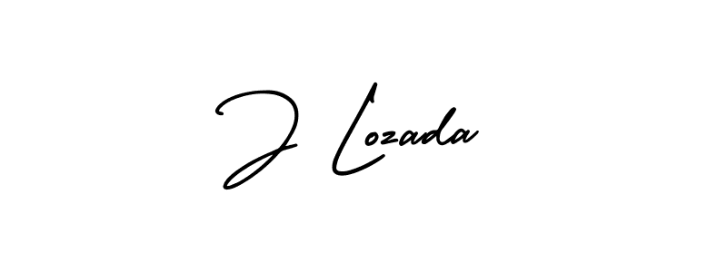 How to make J Lozada name signature. Use AmerikaSignatureDemo-Regular style for creating short signs online. This is the latest handwritten sign. J Lozada signature style 3 images and pictures png