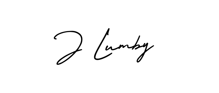 How to make J Lumby name signature. Use AmerikaSignatureDemo-Regular style for creating short signs online. This is the latest handwritten sign. J Lumby signature style 3 images and pictures png