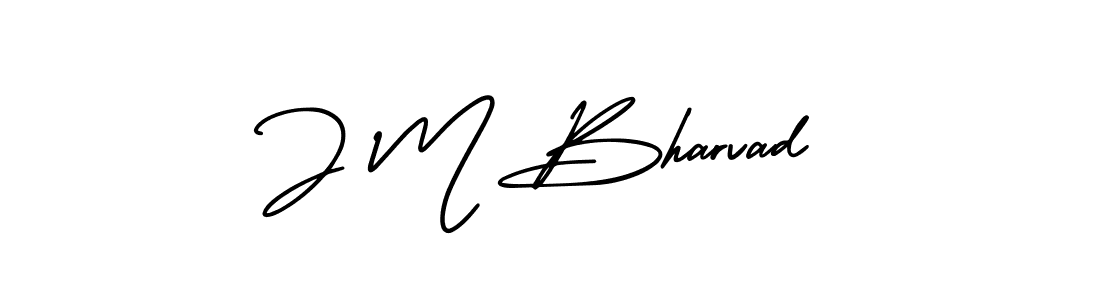 Design your own signature with our free online signature maker. With this signature software, you can create a handwritten (AmerikaSignatureDemo-Regular) signature for name J M Bharvad. J M Bharvad signature style 3 images and pictures png