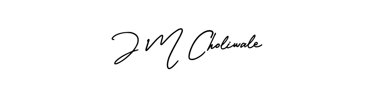 Design your own signature with our free online signature maker. With this signature software, you can create a handwritten (AmerikaSignatureDemo-Regular) signature for name J M Choliwale. J M Choliwale signature style 3 images and pictures png