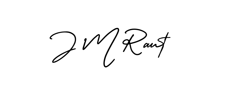 Make a beautiful signature design for name J M Raut. With this signature (AmerikaSignatureDemo-Regular) style, you can create a handwritten signature for free. J M Raut signature style 3 images and pictures png