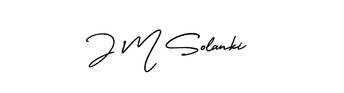 J M Solanki stylish signature style. Best Handwritten Sign (AmerikaSignatureDemo-Regular) for my name. Handwritten Signature Collection Ideas for my name J M Solanki. J M Solanki signature style 3 images and pictures png