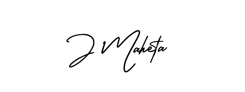 Design your own signature with our free online signature maker. With this signature software, you can create a handwritten (AmerikaSignatureDemo-Regular) signature for name J Maheta. J Maheta signature style 3 images and pictures png