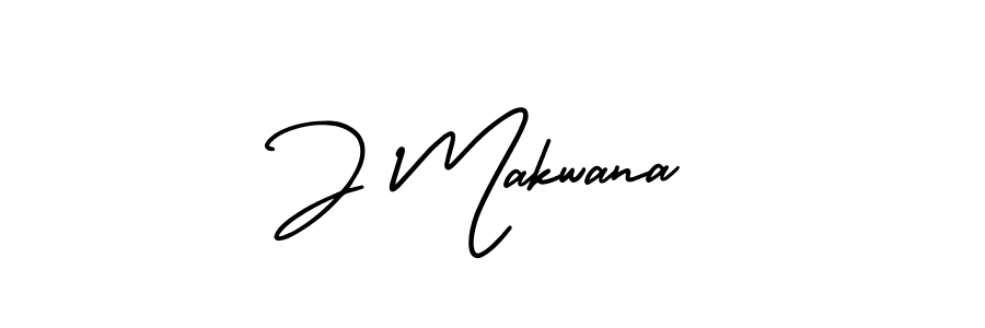 J Makwana stylish signature style. Best Handwritten Sign (AmerikaSignatureDemo-Regular) for my name. Handwritten Signature Collection Ideas for my name J Makwana. J Makwana signature style 3 images and pictures png