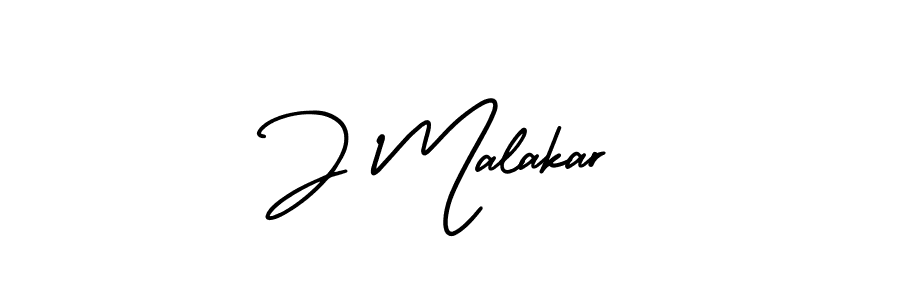 Design your own signature with our free online signature maker. With this signature software, you can create a handwritten (AmerikaSignatureDemo-Regular) signature for name J Malakar. J Malakar signature style 3 images and pictures png