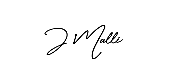 Make a beautiful signature design for name J Malli. With this signature (AmerikaSignatureDemo-Regular) style, you can create a handwritten signature for free. J Malli signature style 3 images and pictures png