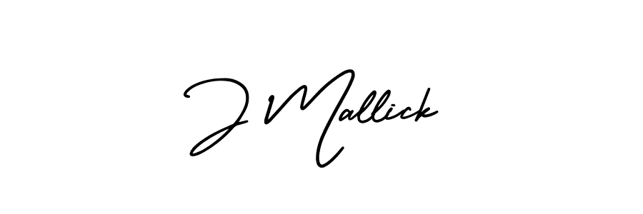 Use a signature maker to create a handwritten signature online. With this signature software, you can design (AmerikaSignatureDemo-Regular) your own signature for name J Mallick. J Mallick signature style 3 images and pictures png