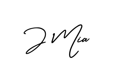 Design your own signature with our free online signature maker. With this signature software, you can create a handwritten (AmerikaSignatureDemo-Regular) signature for name J Mia. J Mia signature style 3 images and pictures png