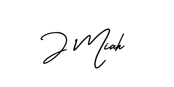 Make a beautiful signature design for name J Miah. With this signature (AmerikaSignatureDemo-Regular) style, you can create a handwritten signature for free. J Miah signature style 3 images and pictures png