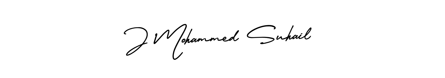 This is the best signature style for the J Mohammed Suhail name. Also you like these signature font (AmerikaSignatureDemo-Regular). Mix name signature. J Mohammed Suhail signature style 3 images and pictures png