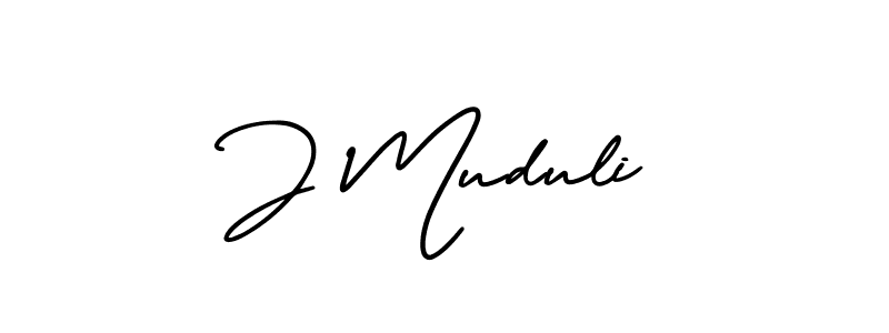 Make a beautiful signature design for name J Muduli. With this signature (AmerikaSignatureDemo-Regular) style, you can create a handwritten signature for free. J Muduli signature style 3 images and pictures png