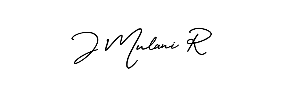 Make a beautiful signature design for name J Mulani R. With this signature (AmerikaSignatureDemo-Regular) style, you can create a handwritten signature for free. J Mulani R signature style 3 images and pictures png